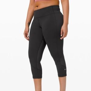 Lululemon Pace Rival Mid-Rise Black Crop 22" Leggings - Size 4